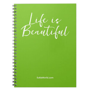 Life Is Beautiful Green Business Name Blog Brand Notebook