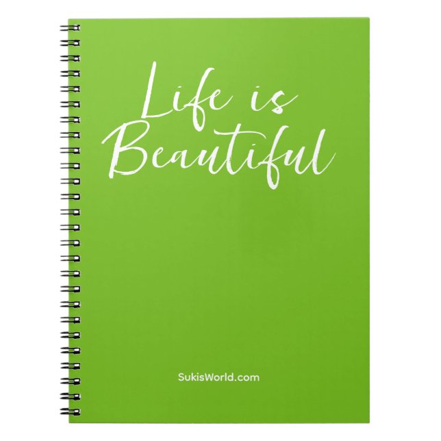 Life Is Beautiful | Green Business Name Blog Brand Notebook (Front)