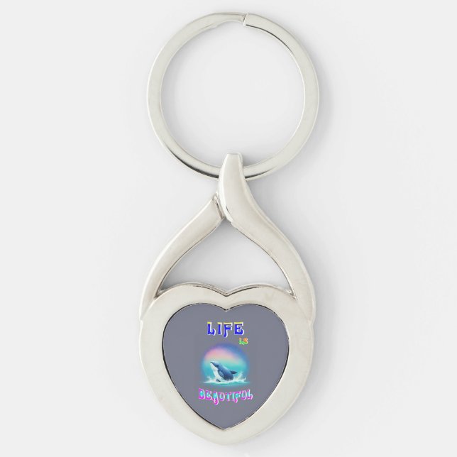 Life Is Beautiful Hermanus Africa September Whale Key Ring (Front)