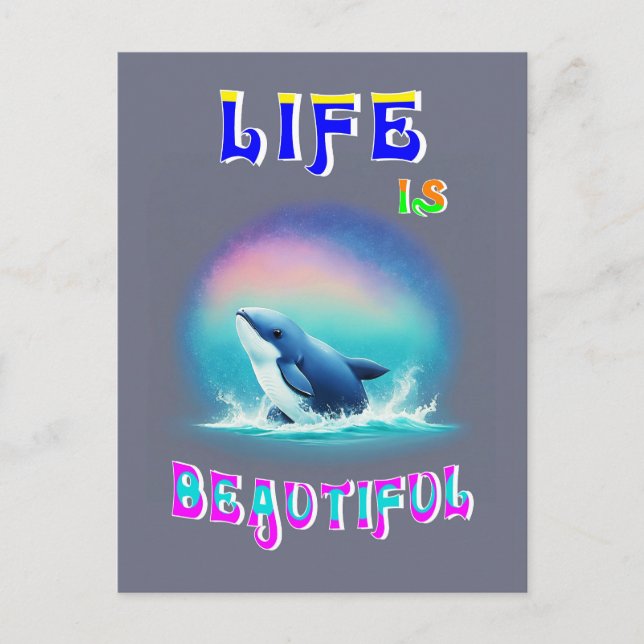 Life Is Beautiful Hermanus Africa September Whale Postcard (Front)