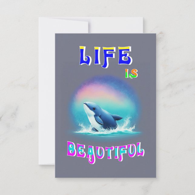 Life Is Beautiful Hermanus Africa September Whale Thank You Card (Front)