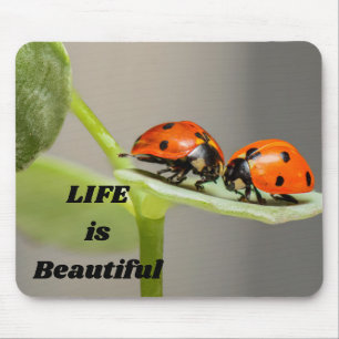 Life is beautiful - Ladybug Mouse Mat