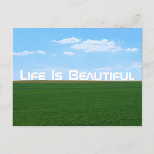 "Life Is Beautiful" Landscape Postcard (Front)