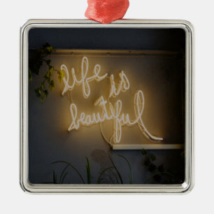 Life is Beautiful Neon Lights Metal Tree Decoration