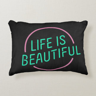 🔠 Life is Beautiful Polyester Pillow 16" x 12"