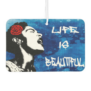 Life is Beautiful Positivity Quote Car Air Freshener