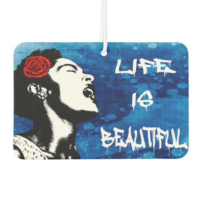 Life is Beautiful Positivity Quote Car Air Freshener (Front)