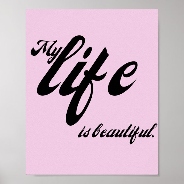 Life Is Beautiful Quote On Happy Life Poster (Front)