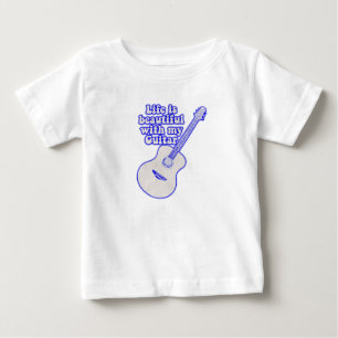 Life is beautiful with my guitar. vintage blue baby T-Shirt