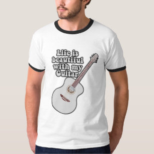 Life is beautiful with my guitar. vintage colourfu T-Shirt