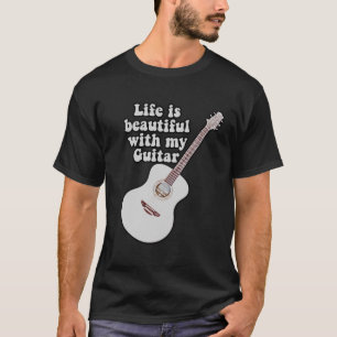 Life is beautiful with my guitar. vintage colourfu T-Shirt