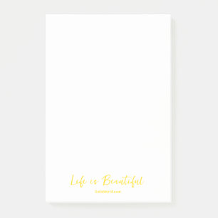 Life is Beautiful Yellow Blog Brand Website Post-it Notes