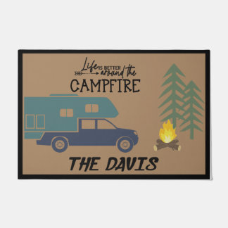 Life Is Better Around The Campfire Personalised  Doormat