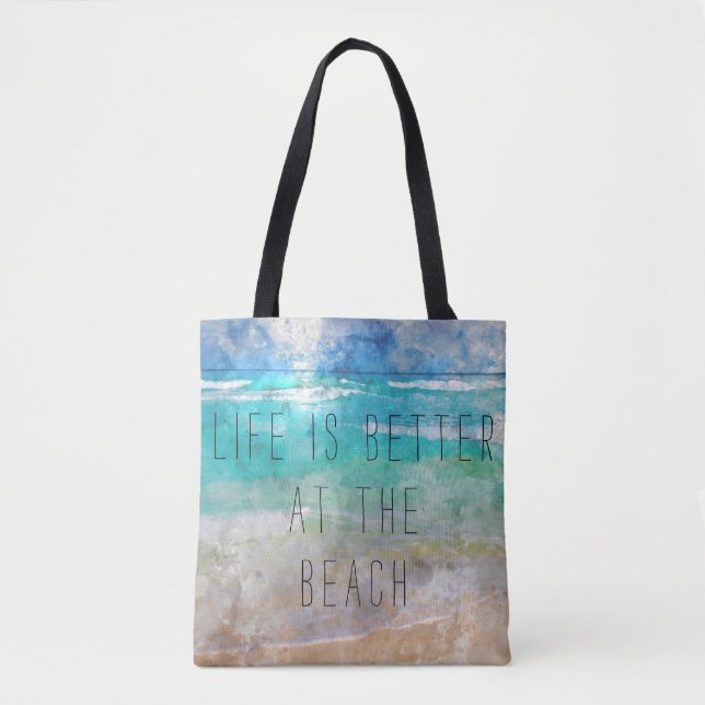 Life is Better at the Beach Canvas Bag (Front)