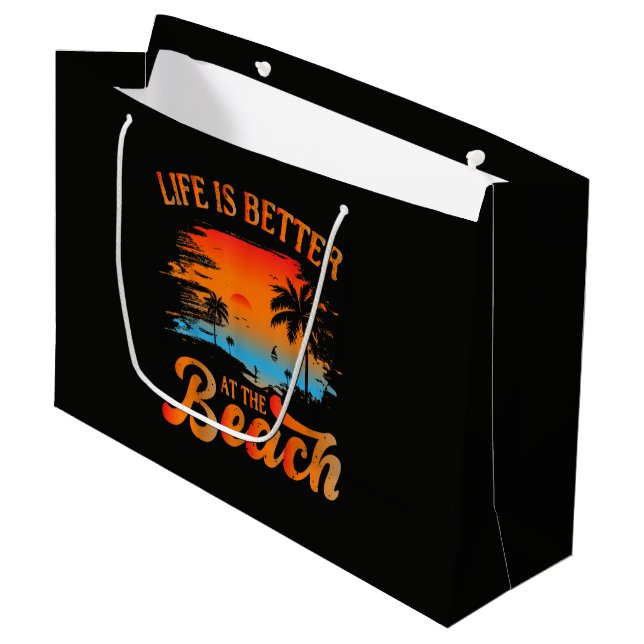 Life is Better at The Beach Large Gift Bag (Front Angled)
