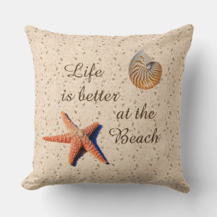 Life is better at the beach pillow