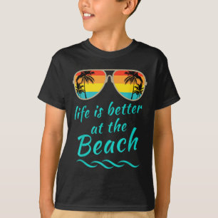 Life Is Better At The Beach Retro Palm Trees Summe T-Shirt