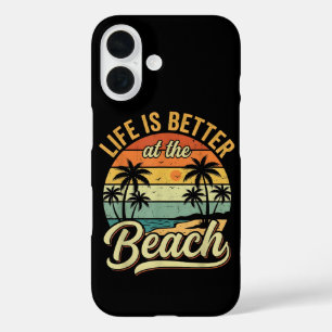 Life is Better At The Beach Retro Summer Vacation iPhone 16 Case