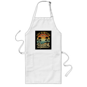 Life is Better At The Beach Retro Summer Vacation Long Apron