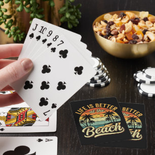 Life is Better At The Beach Retro Summer Vacation Playing Cards