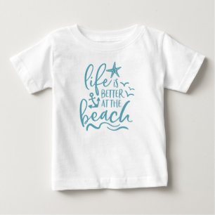 Life Is Better At The Beach Waves Anchor Baby T-Shirt