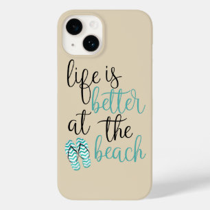 Life Is Better At The Beach With Flip Flops Sand Case-Mate iPhone 14 Case