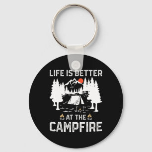 Life Is Better At The Campfire Camper Forest Camp Key Ring