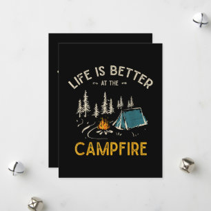 Life Is Better At The Campfire Funny Camper Holiday Card