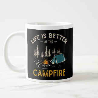 Life Is Better At The Campfire Funny Camper Large Coffee Mug