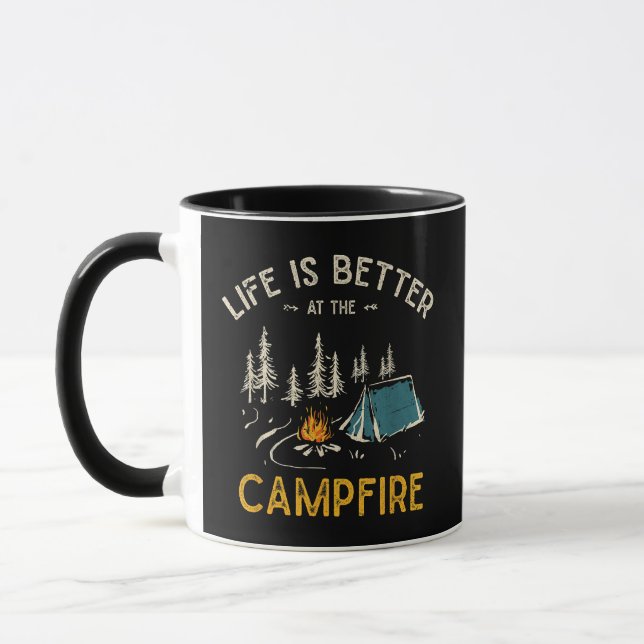 Life Is Better At The Campfire Funny Camper Mug (Left)
