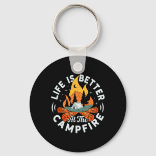 Life Is Better At The Campfire Funny Camping 1 Key Ring