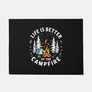Life is Better at The Campfire Funny Camping Doormat