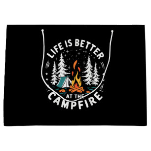 Life is Better at The Campfire Funny Camping Large Gift Bag