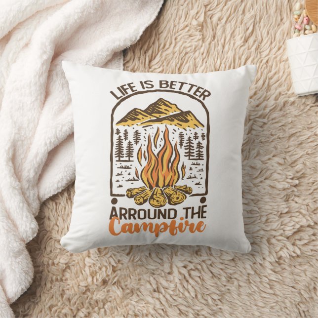 Life Is Better At The Campfire Travel Cushion (Blanket)