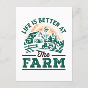 Life Is Better At The Farm Postcard