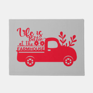 Life Is Better At The Farmhouse Vintage Truck Doormat