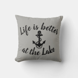 LIFE IS BETTER AT THE LAKE - anchor - two-sided Cushion