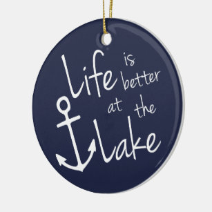 LIFE IS BETTER AT THE LAKE CERAMIC TREE DECORATION