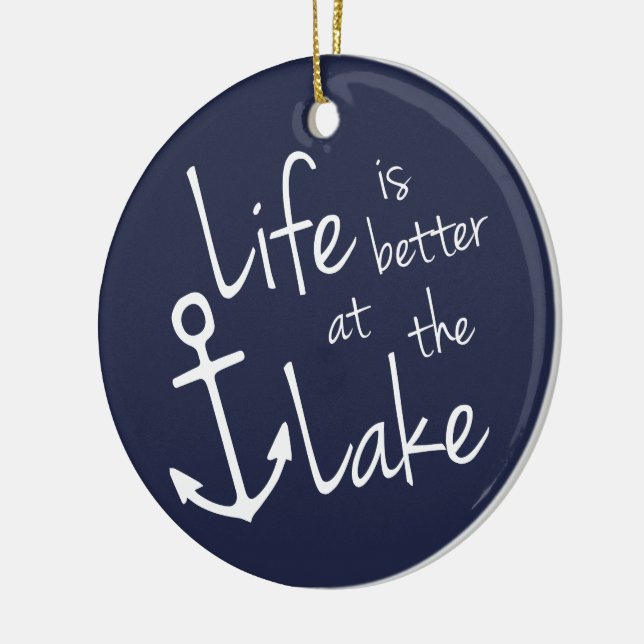 LIFE IS BETTER AT THE LAKE CERAMIC TREE DECORATION (Left)