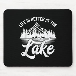 Life Is Better At The Lake Funny Fishing Boat Outd Mouse Mat