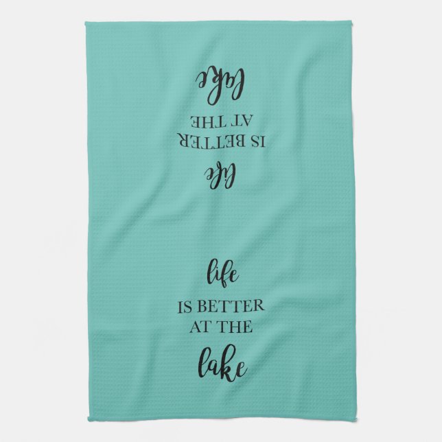 Life is Better at the Lake Kitchen Tea Towel (Vertical)