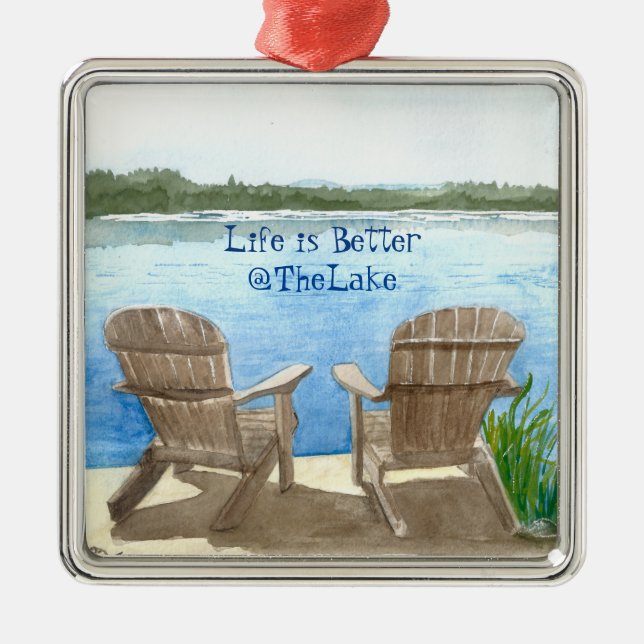 Life Is Better At The Lake Metal Tree Decoration (Front)
