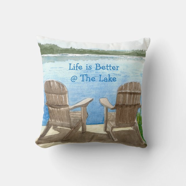 Life is Better at the Lake, Reversible Cushion (Front)