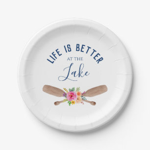 Life Is Better At The Lake Rustic Chic Paper Plate