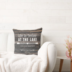 Life is Better at the Lake Rustic Cushion