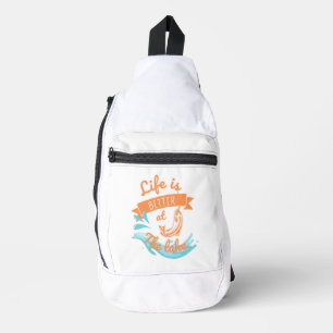 life is better at the lake sling bag