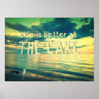 Life Is Better at the Lake Tiny Bird Poster