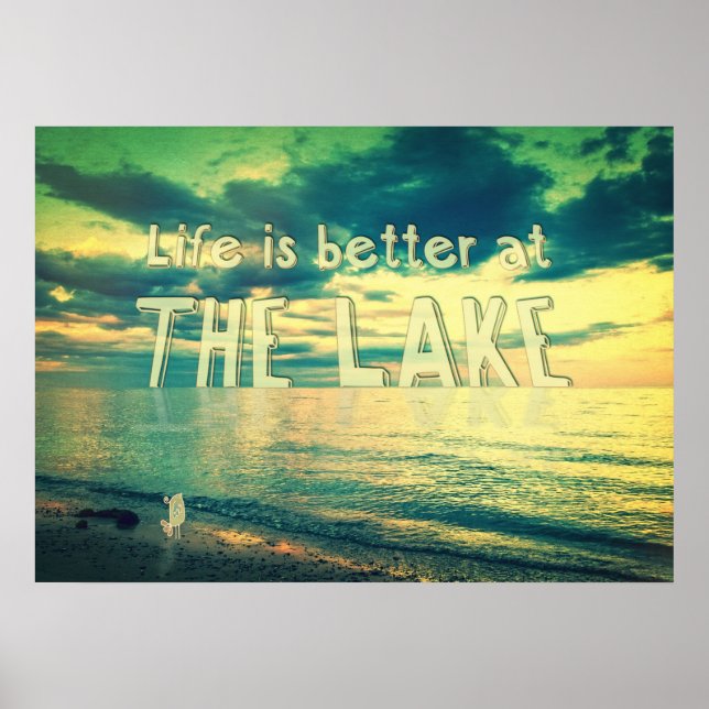 Life Is Better at the Lake Tiny Bird Poster (Front)