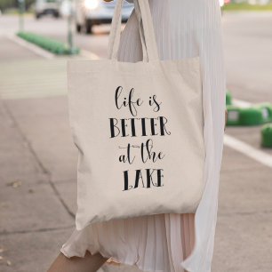 Life is better at the lake tote bag
