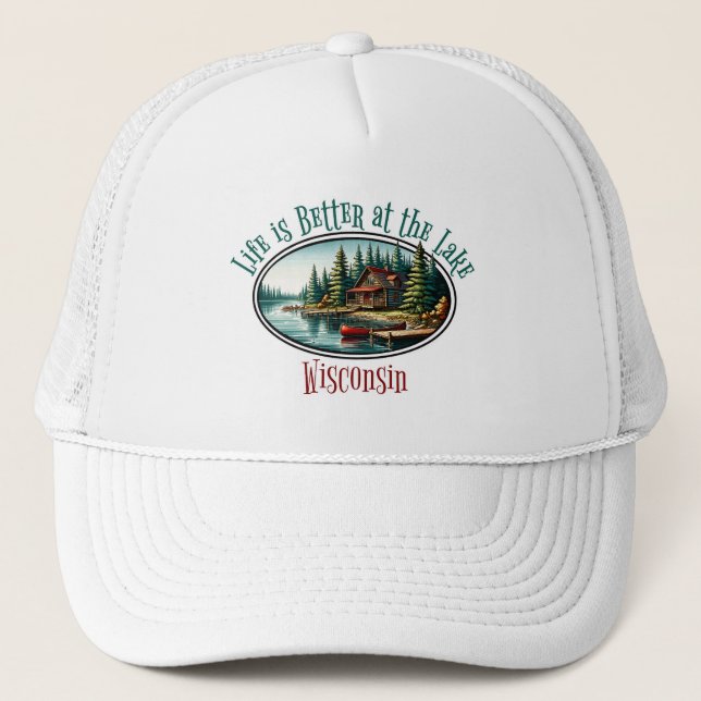 Life is Better at the Lake Trucker Hat (Front)